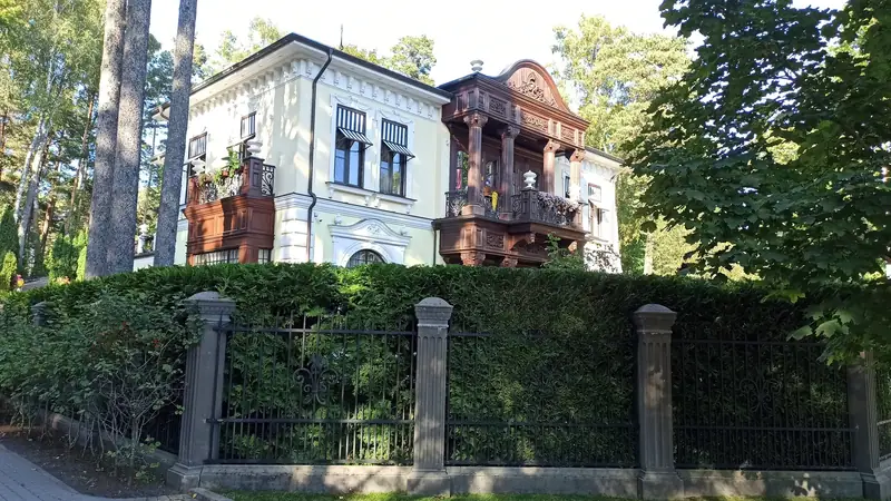 Dzīvžogs gar villas kalto žogu